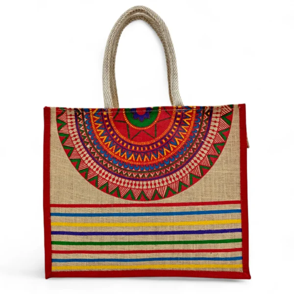 Jute Bag Big Shopper Bulk 50pcs Pack of 5 Colors - 2293