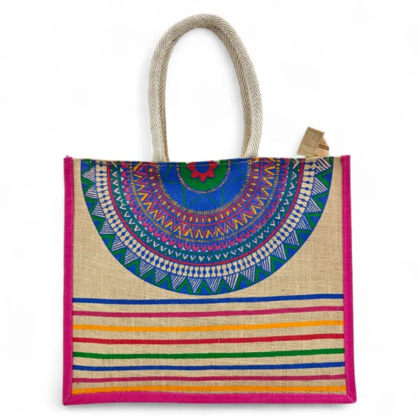 Jute Bag Big Shopper Bulk 50pcs Pack of 5 Colors - 2293 - Image 3